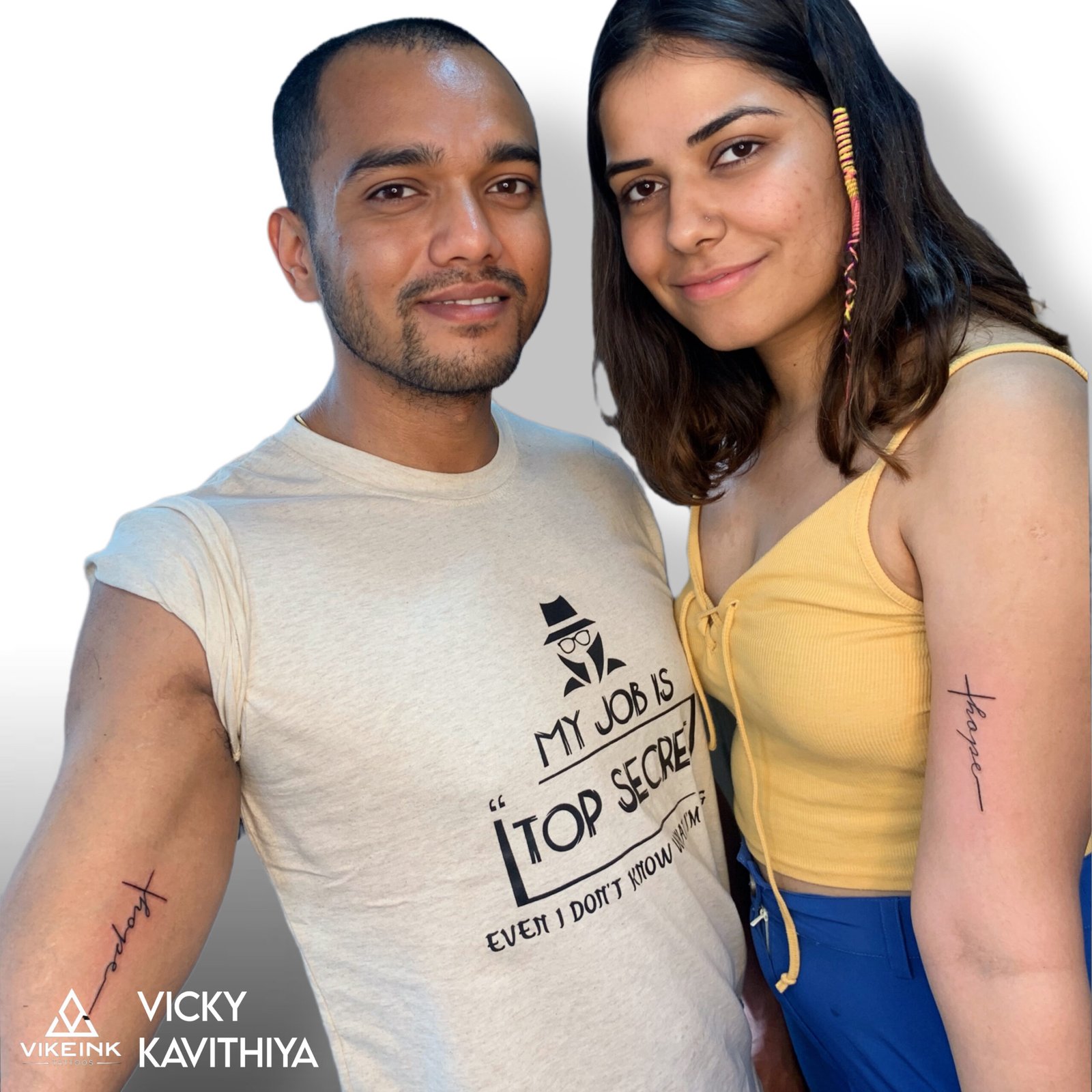 We came to VikeInk for matching ‘Hope’ tattoos with a cross. Vike captured the meaning behind our idea perfectly — clean lines and great detailing. The whole experience was welcoming and smooth. We’re so happy with how our tattoos turned out
